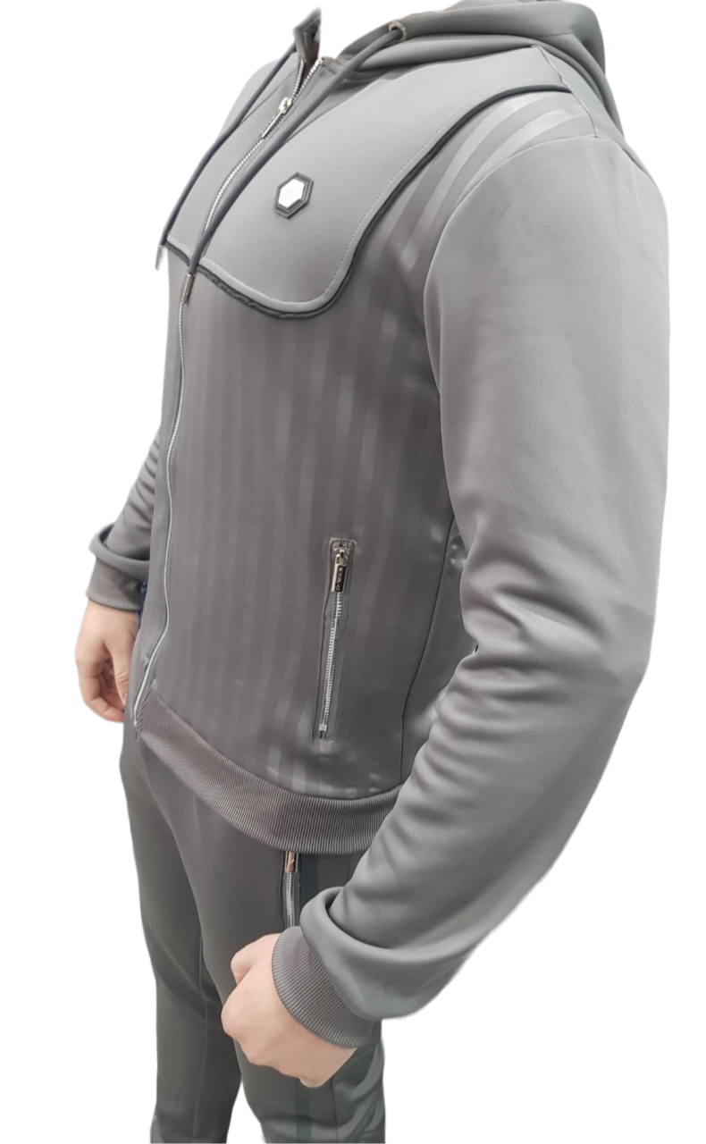 Men's D-ROCK ODEN Full Zip Poly Grey Tracksuit