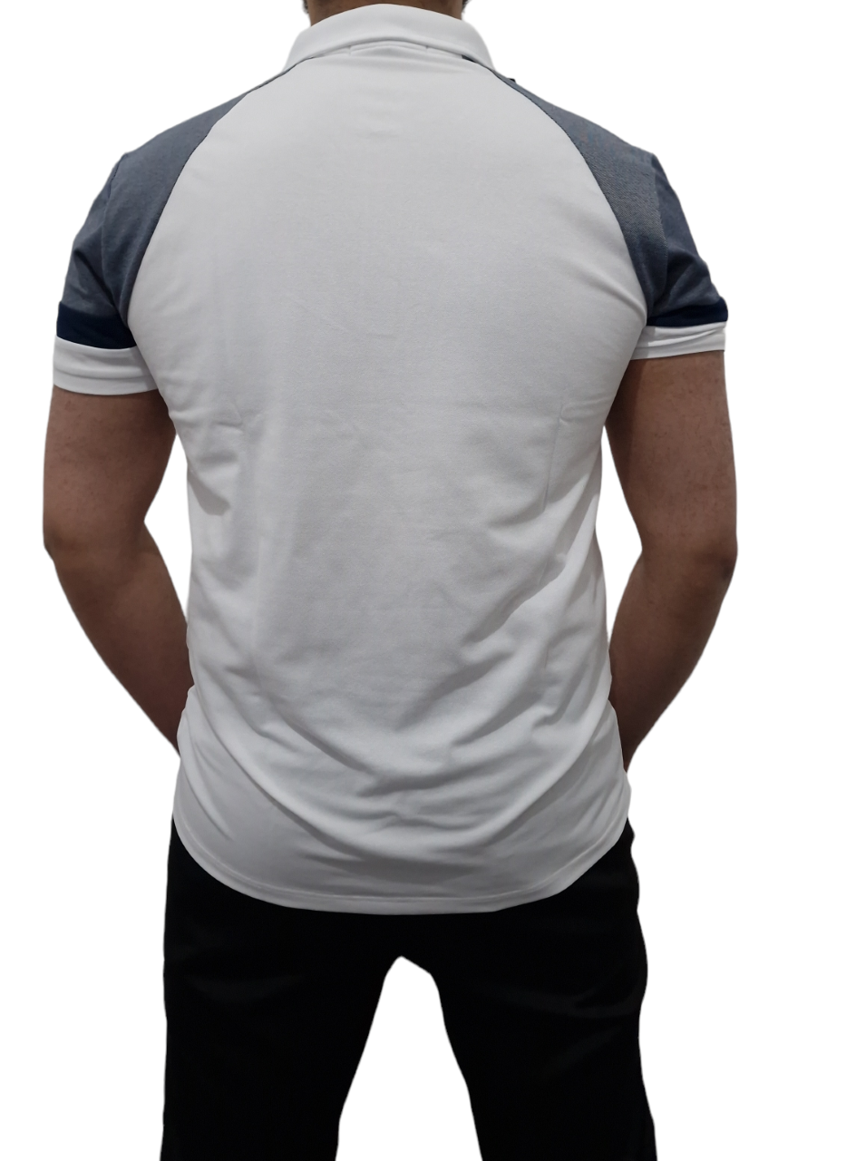 D-ROCK SHORT SLEEVE POLO CONTRAST SLEEVES WHITE